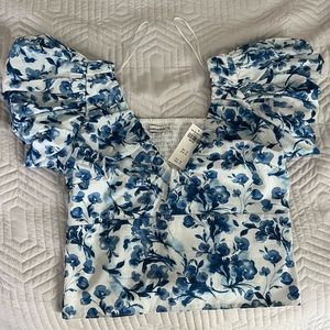 Abercrombie navy floral top M